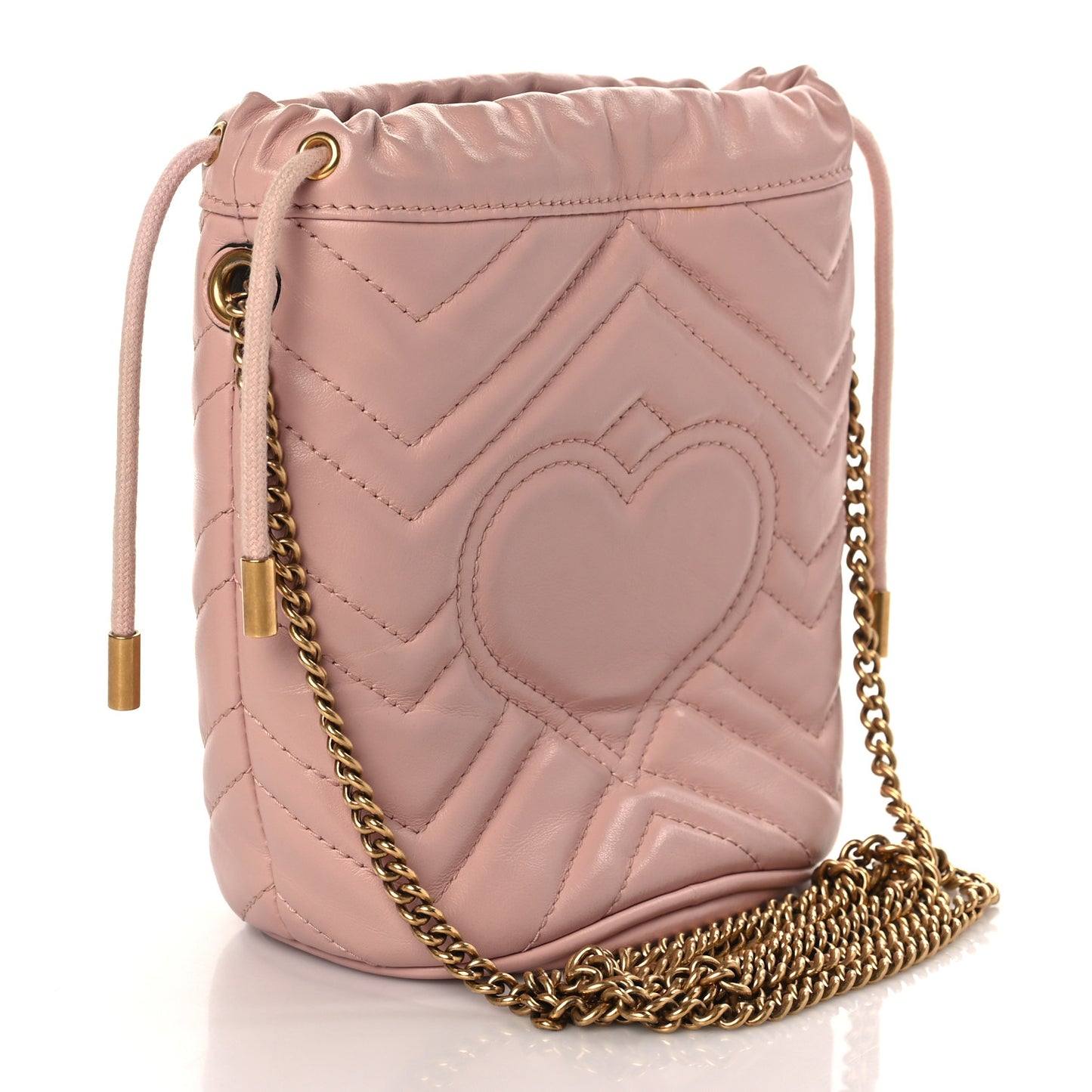 Calfskin Matelasse Mini GG Marmont 2.0 Bucket Bag Perfect Pink
