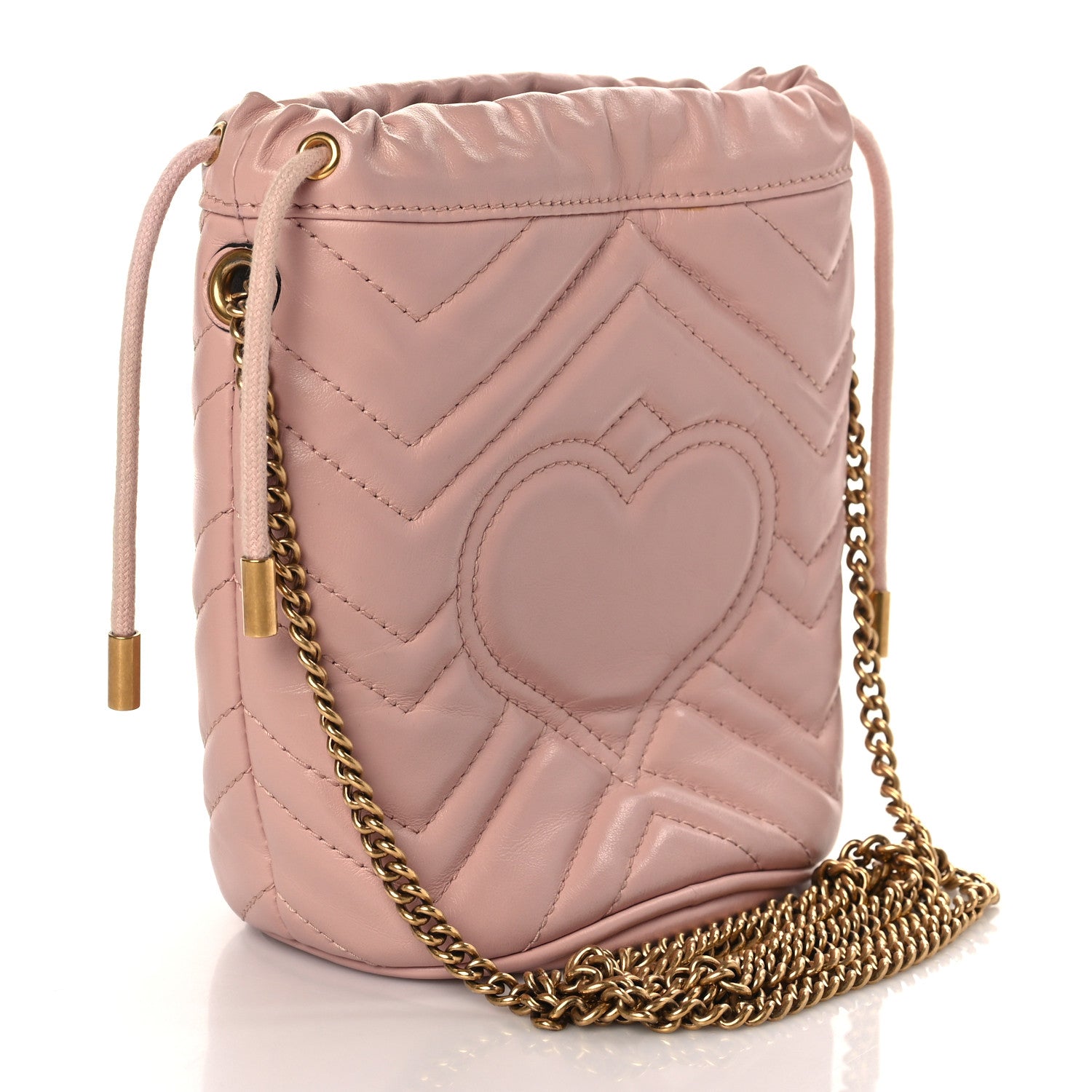 Gucci Calfskin Matelasse Mini GG Marmont 2.0 Bucket Bag Perfect Pink 3 of 8