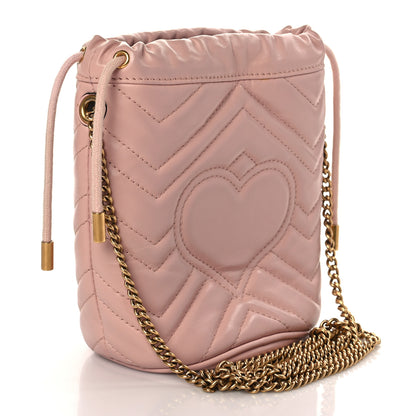 Gucci Calfskin Matelasse Mini GG Marmont 2.0 Bucket Bag Perfect Pink 3 of 8