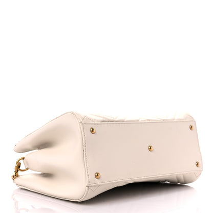 Gucci Calfskin Matelasse Small GG Marmont Tote White 4 of 23