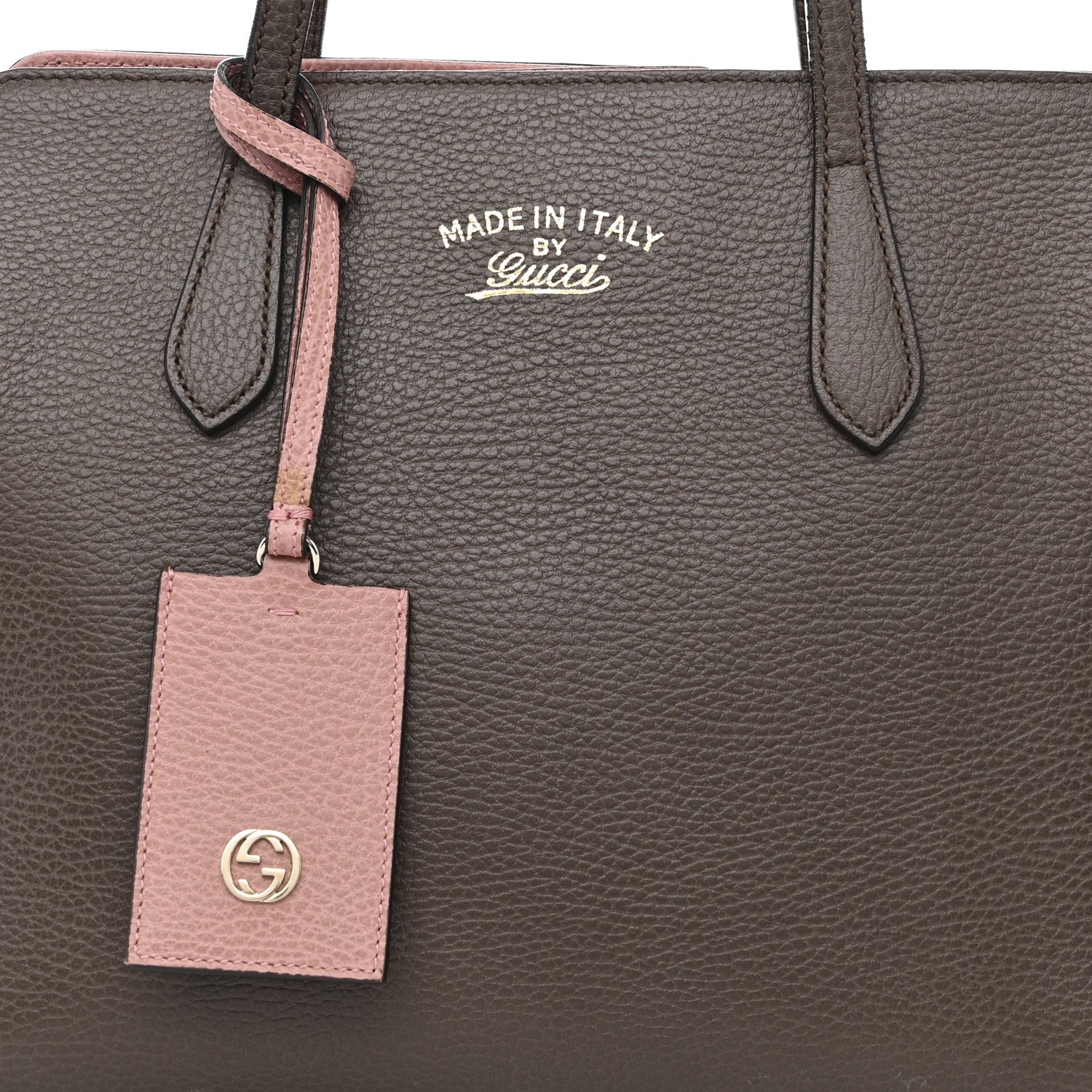 Gucci Dollar Calfskin Small Swing Tote Grey Field Soft Pink 7 of 10