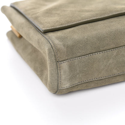 Saint Laurent Smooth Calfskin Suede Medium Reversible Monogram Kate Satchel Olive 11 of 13