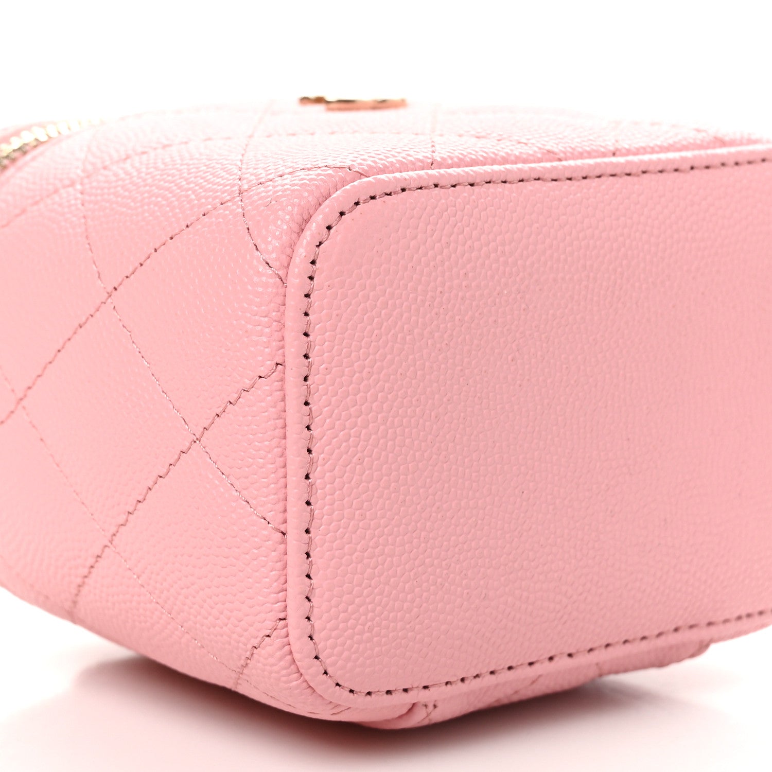 Chanel Caviar Quilted Mini Vanity Case With Chain Pink 9 of 10