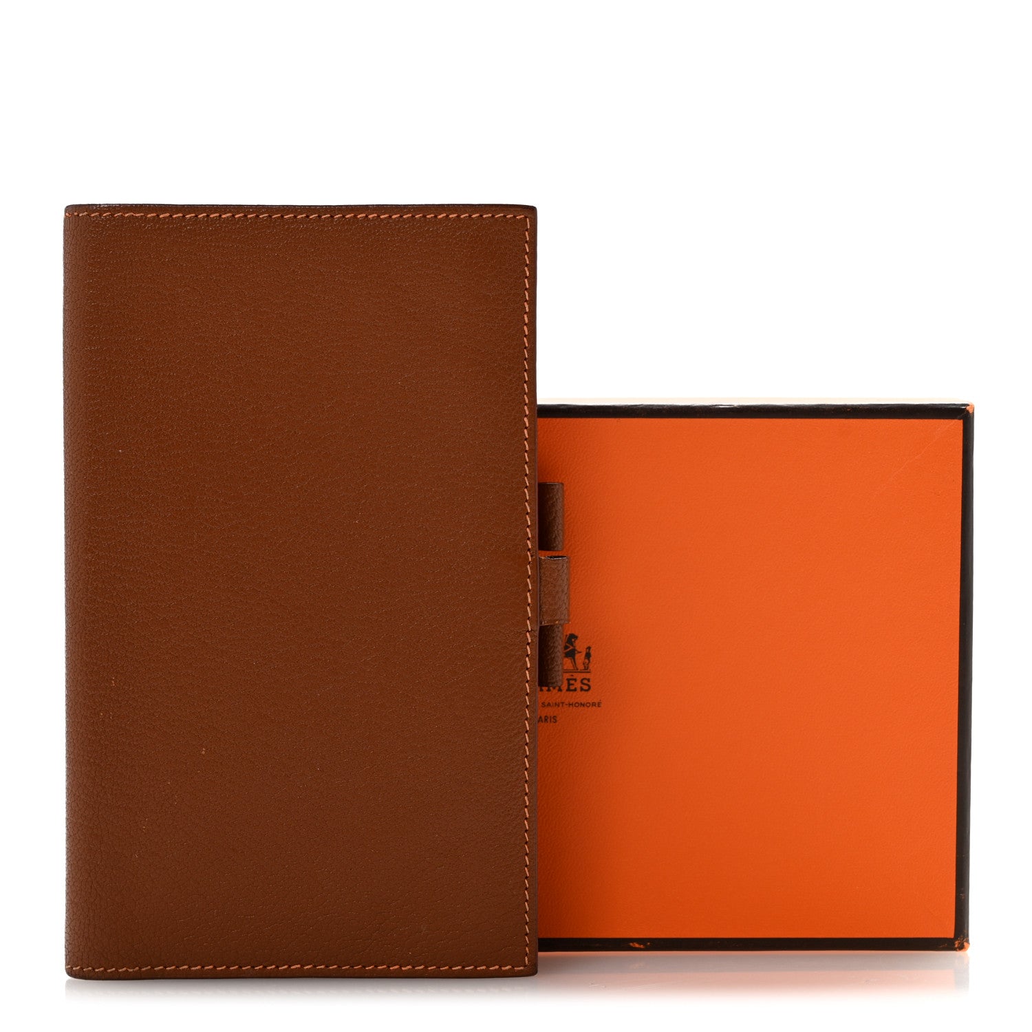 Hermes Chevre Mysore Bi-Color Globe Trotter Agenda Cover PM Gold Orange 10 of 10