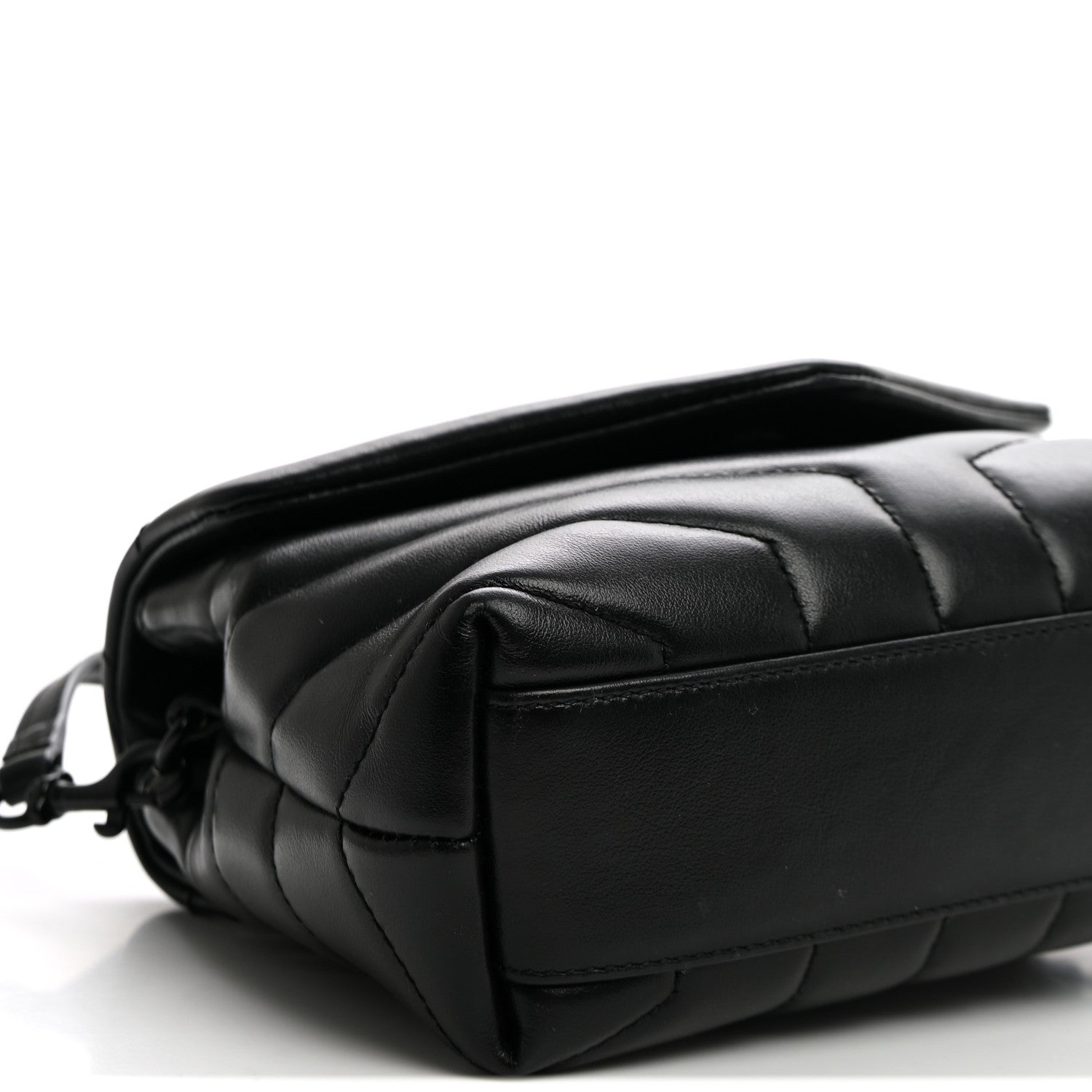 Saint Laurent Calfskin Y Quilted Monogram Monochrome Toy Loulou Crossbody Bag Black 7 of 8