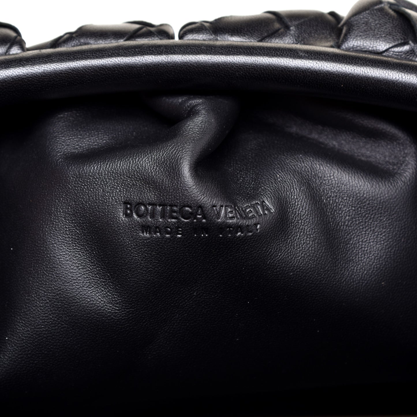 Nappa Maxi Intreccio The Pouch Oversized Clutch Black