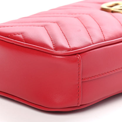 Gucci Calfskin Matelasse Mini GG Marmont Crossbody Bag Hibiscus Red 9 of 9