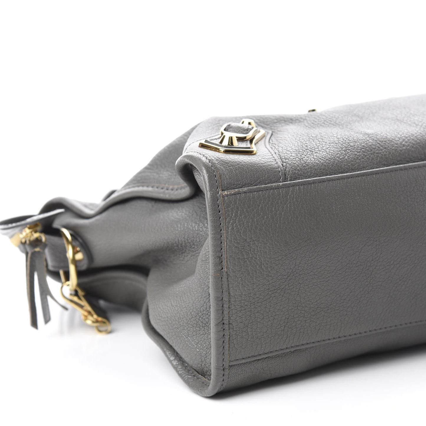 Chevre Gold Metallic Edge Hardware City Gris Acier
