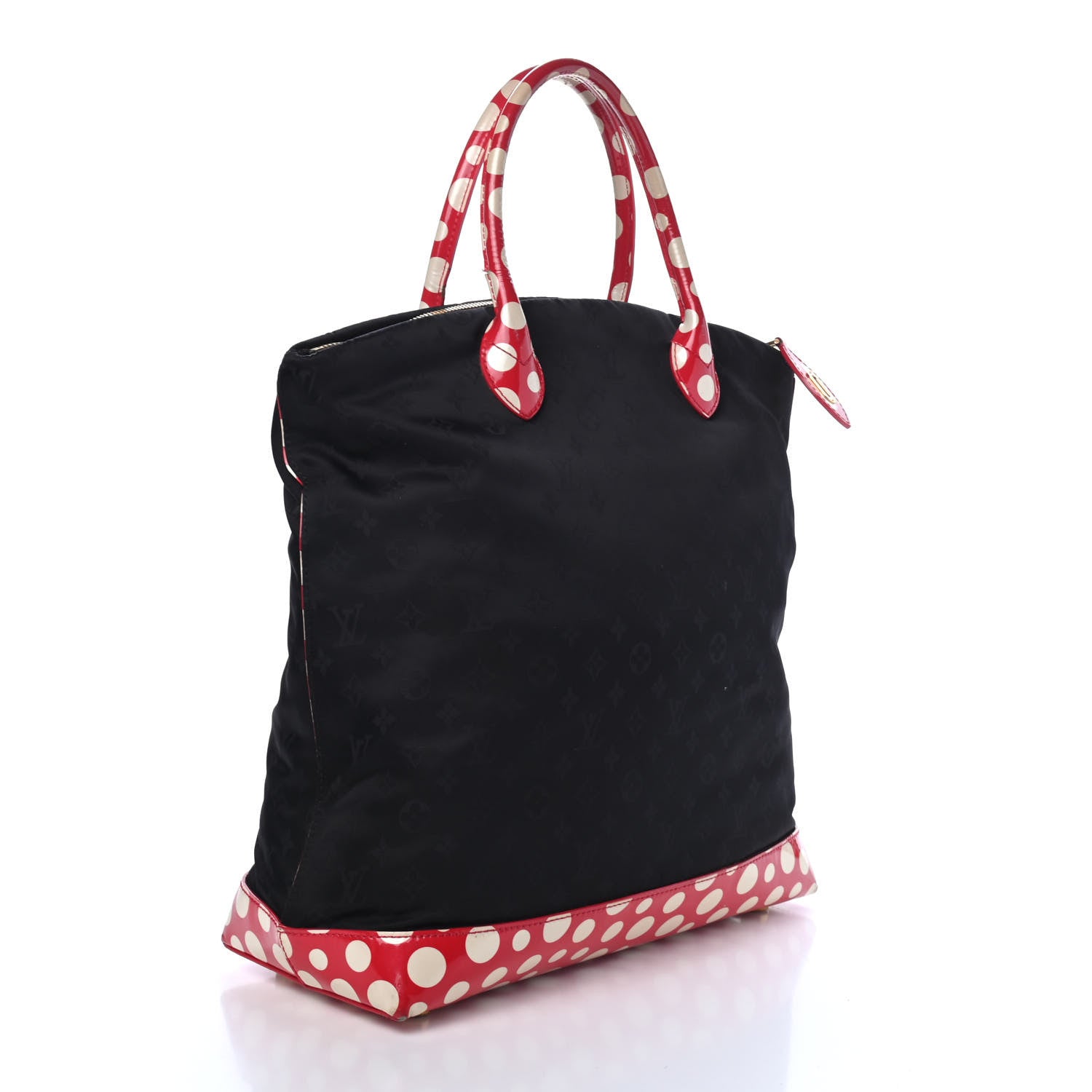 Louis Vuitton Nylon Monogram Kusama Infinity Dots Vertical Lockit Black Red 2 of 5