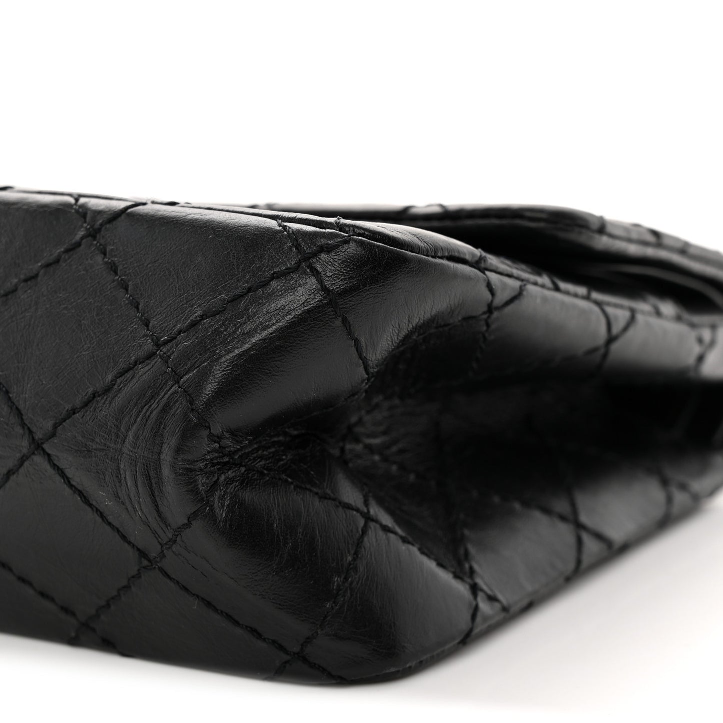 Aged Calfskin Quilted 2.55 Reissue 225 Flap So Black