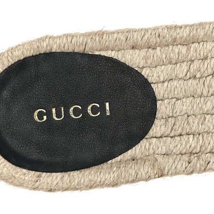 Gucci Monogram Matelasse GG Marmont Espadrille 20mm Slide Sandals 39.5 Beige Ebony Black 8 of 9
