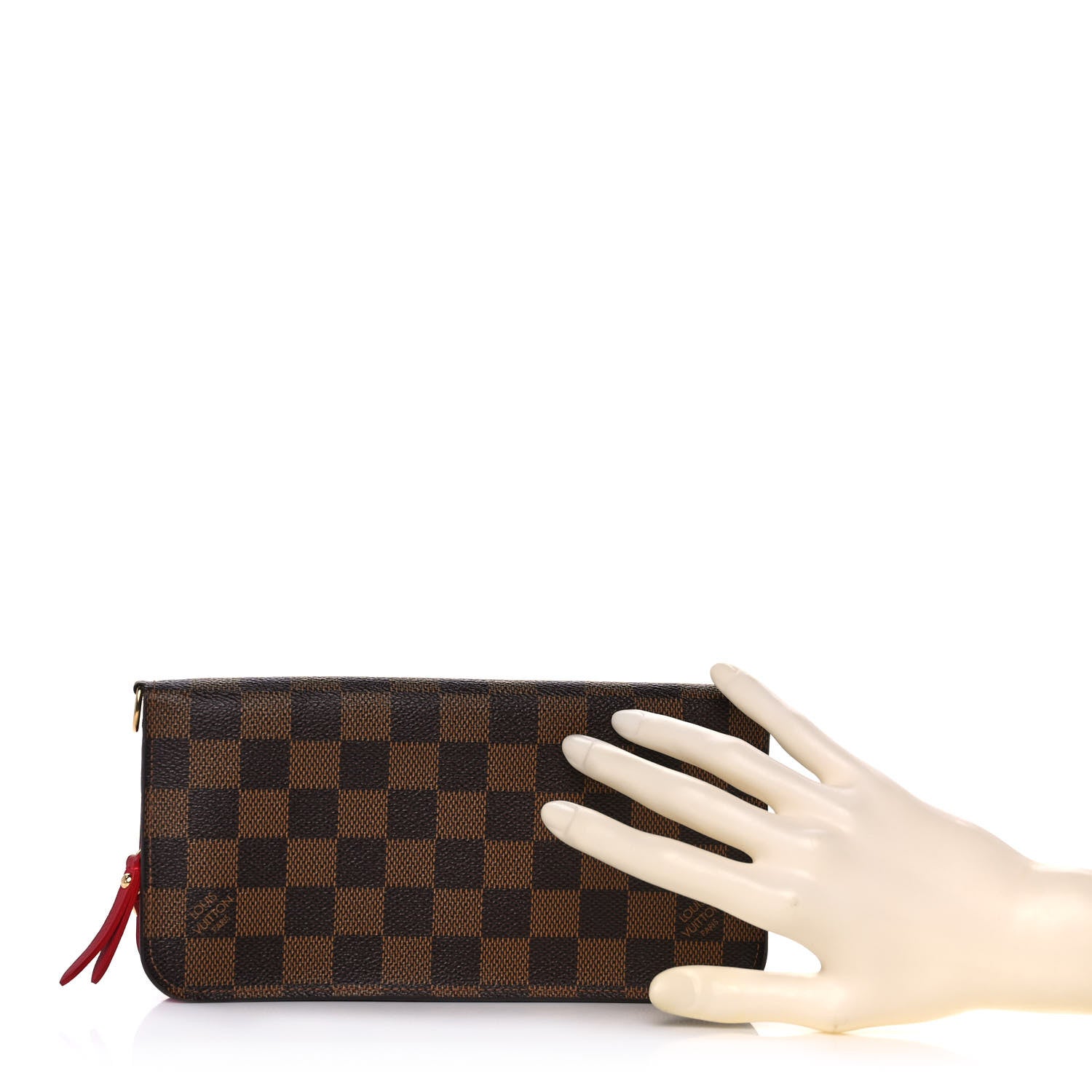 Louis Vuitton Damier Ebene Insolite Wallet Red 2 of 11