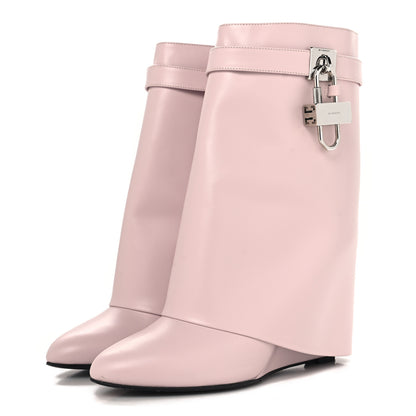 Givenchy Calfskin Shark Lock Ankle Boots 41 Light Pink 4 of 9