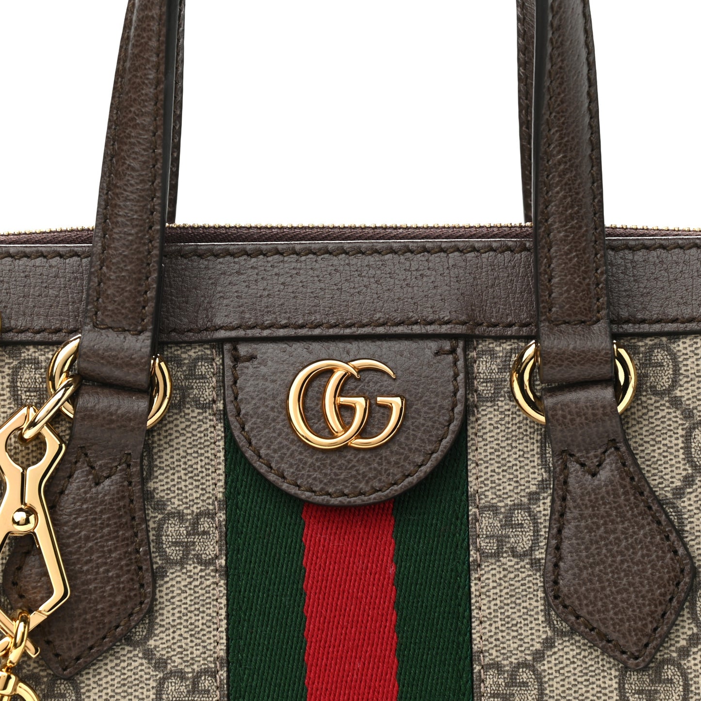 GG Supreme Monogram Small Ophidia Tote Bag Brown