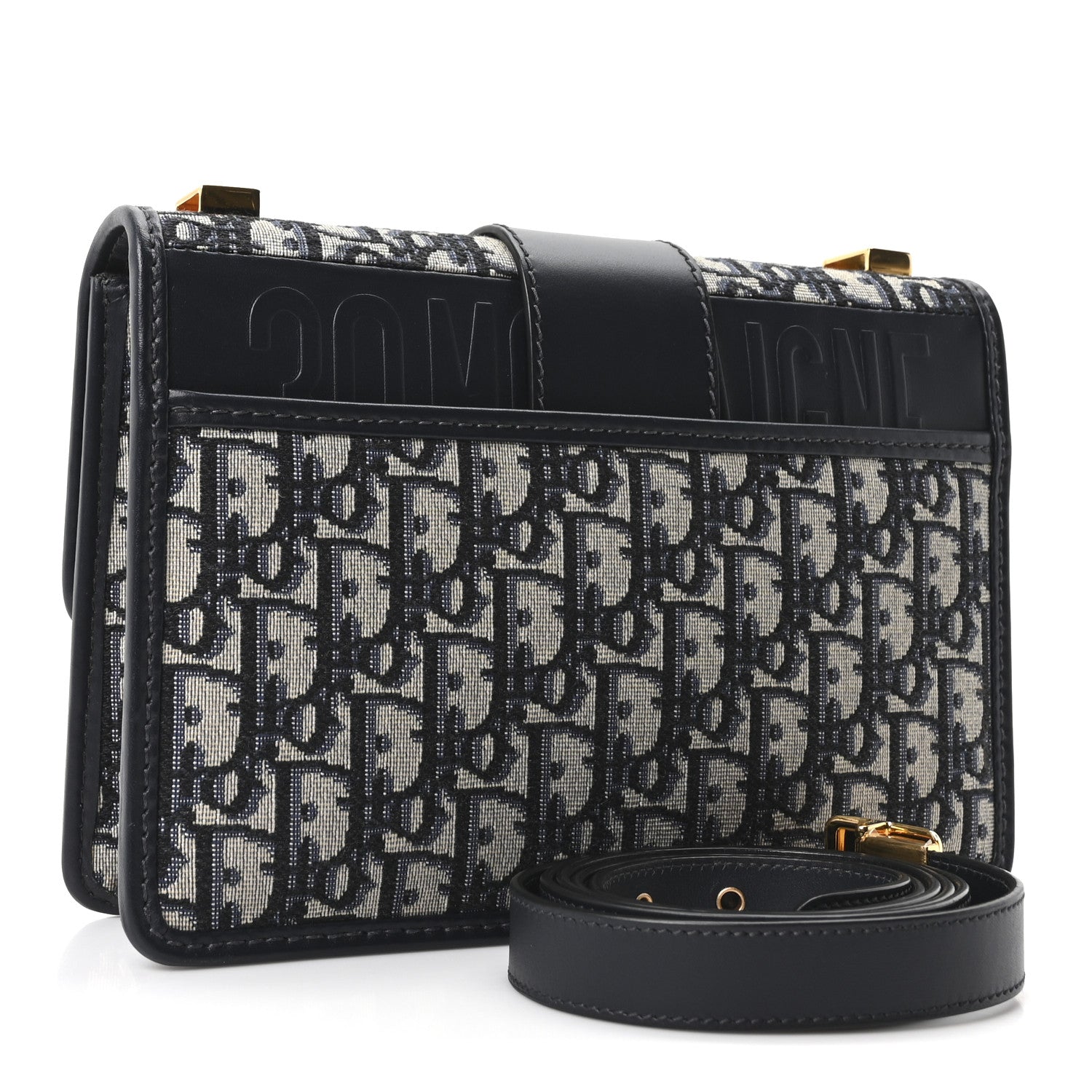 Christian Dior Oblique 30 Montaigne Flap Bag Blue 3 of 9