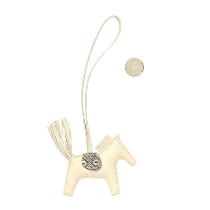 Hermes Milo Lambskin Lizard Grigri Rodeo Horse Bag Charm PM Beton Ombre 2 of 3