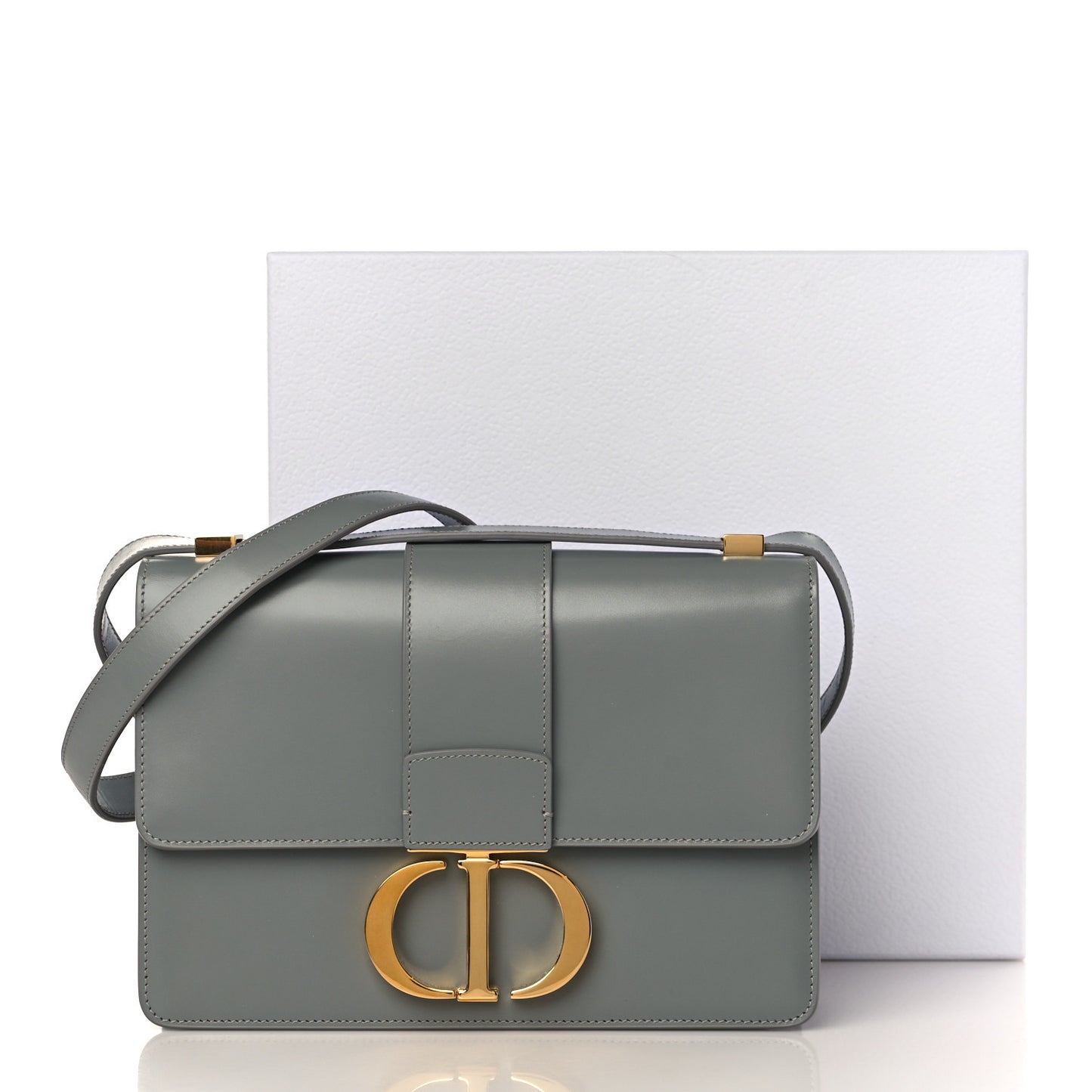 Smooth Calfskin 30 Montaigne Flap Bag Gray