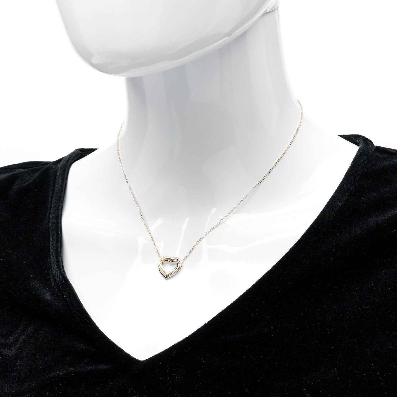 Cartier 18K Pink Yellow White Gold Trinity Heart Necklace 2 of 5