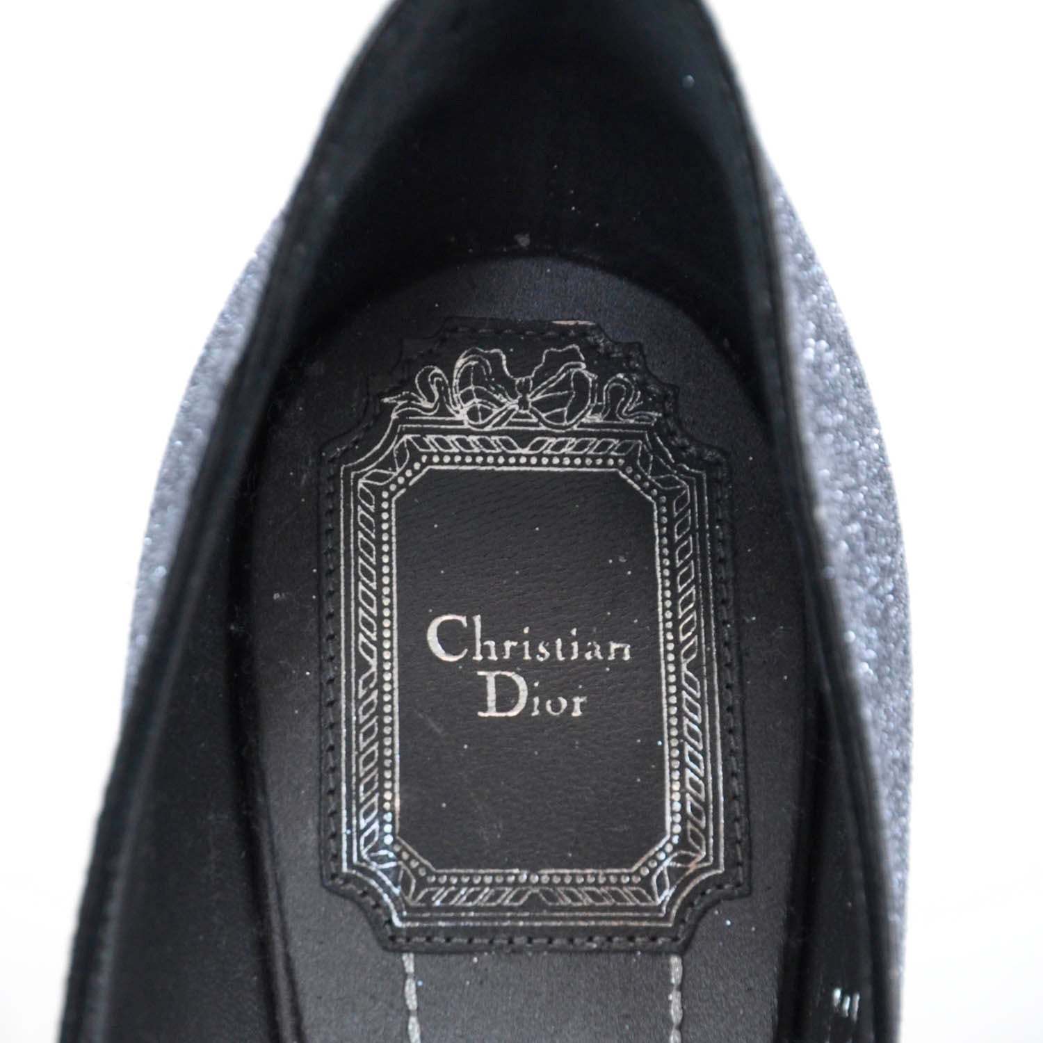 Christian Dior Glitter Sequin Miss Dior Peep Toe Pumps 37.5 5 of 7