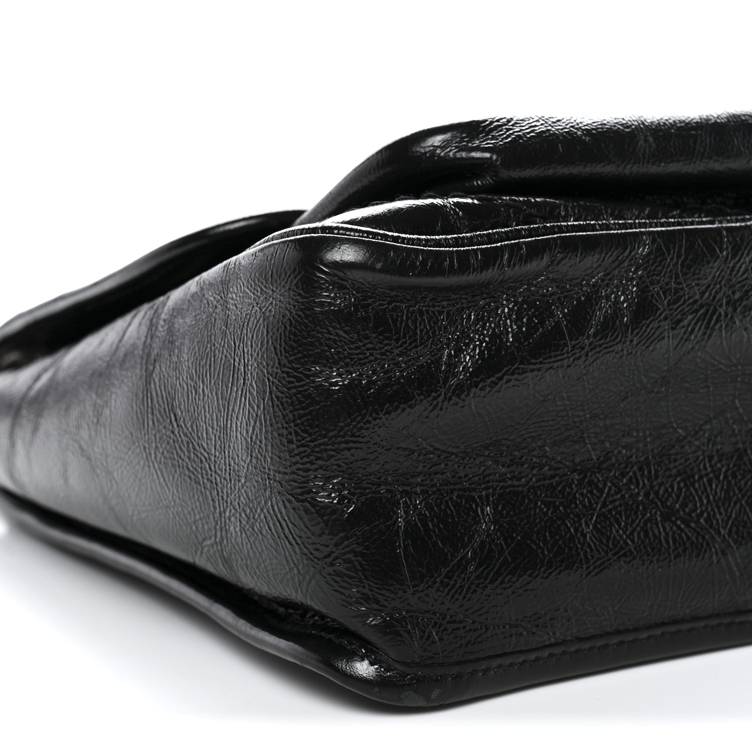 Saint Laurent Crinkled Calfskin Matelasse Monogram Medium Niki Chain Satchel Black 9 of 11