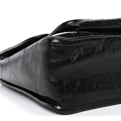 Saint Laurent Crinkled Calfskin Matelasse Monogram Medium Niki Chain Satchel Black 9 of 11