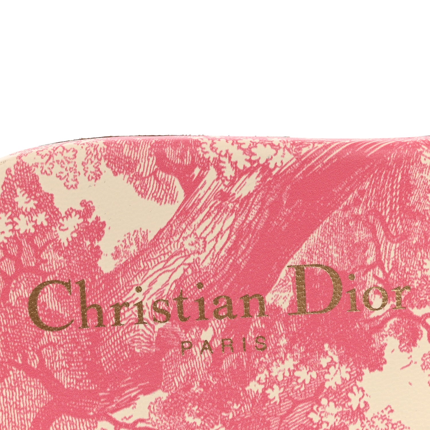 Christian Dior Canvas Toile de Jouy Embroidered Dway Flat Slide Sandals 37 Off White Pink 8 of 9