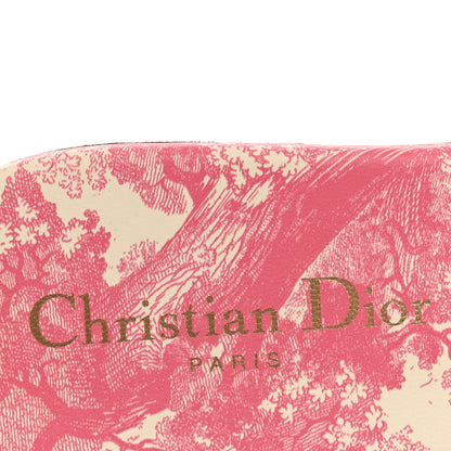 Christian Dior Canvas Toile de Jouy Embroidered Dway Flat Slide Sandals 37 Off White Pink 8 of 9