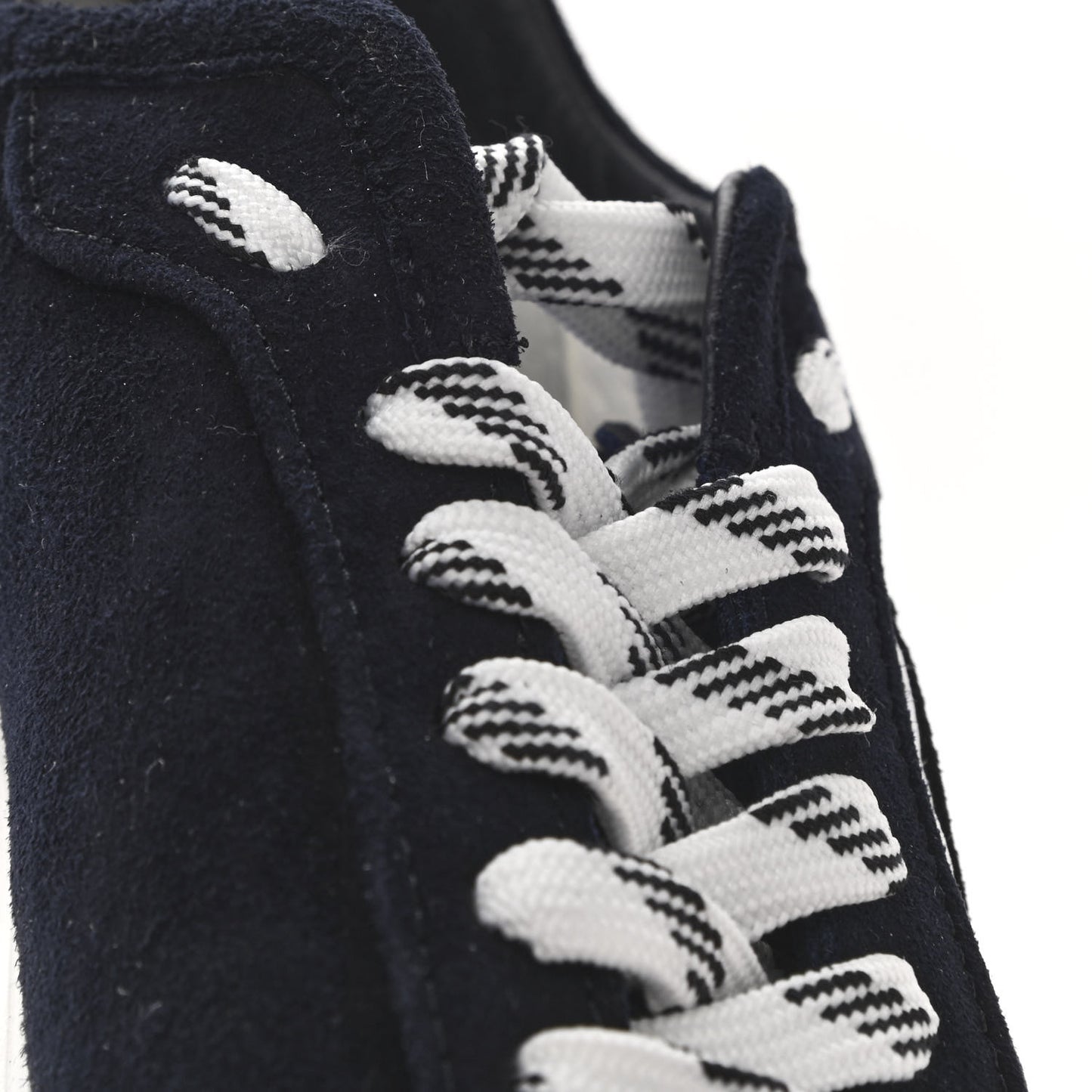 Fabric Suede Kidskin CC Sneakers 37 Dark Navy White