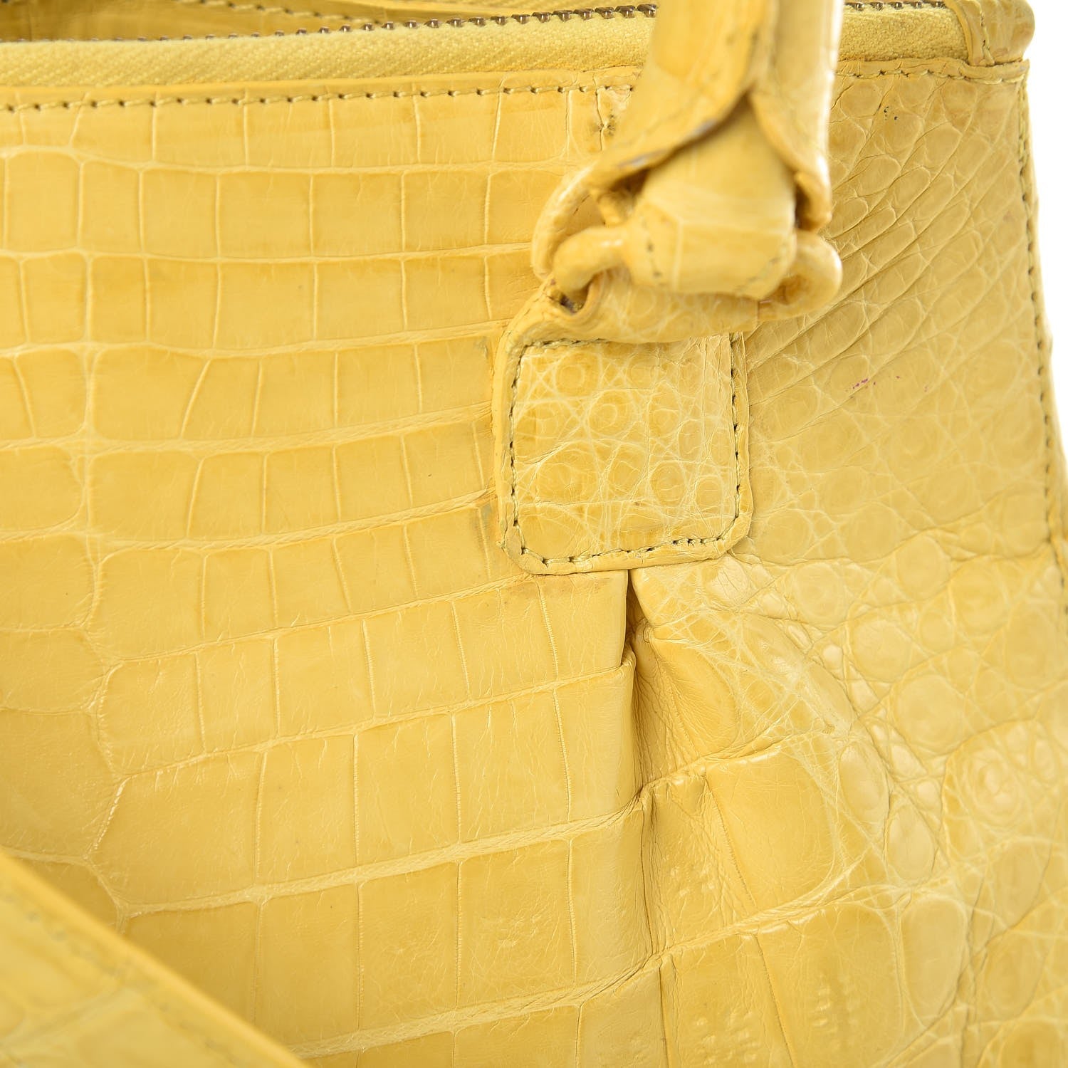 Nancy Gonzalez Crocodile Mini Double Zip Satchel Yellow 9 of 11