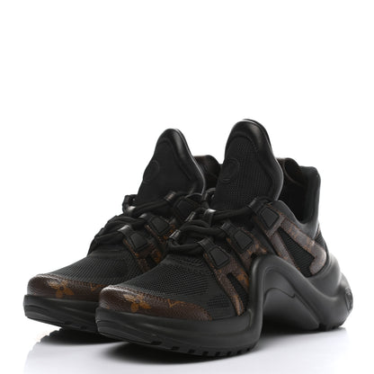 Louis Vuitton Calfskin Patent Monogram LV Archlight Sneakers 35 Black 3 of 9