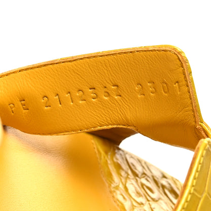 Hermes Alligator Santorini Sandals 39 Yelllow 6 of 8