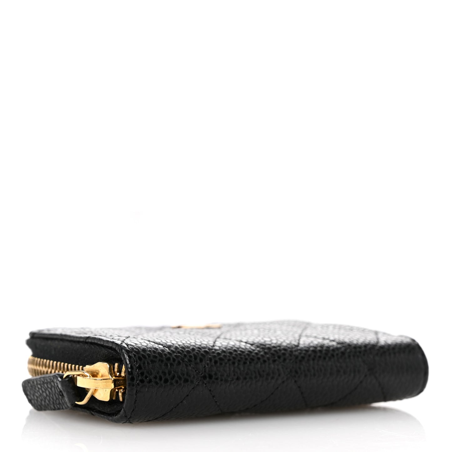 Caviar Quilted Zip Coin Purse Black