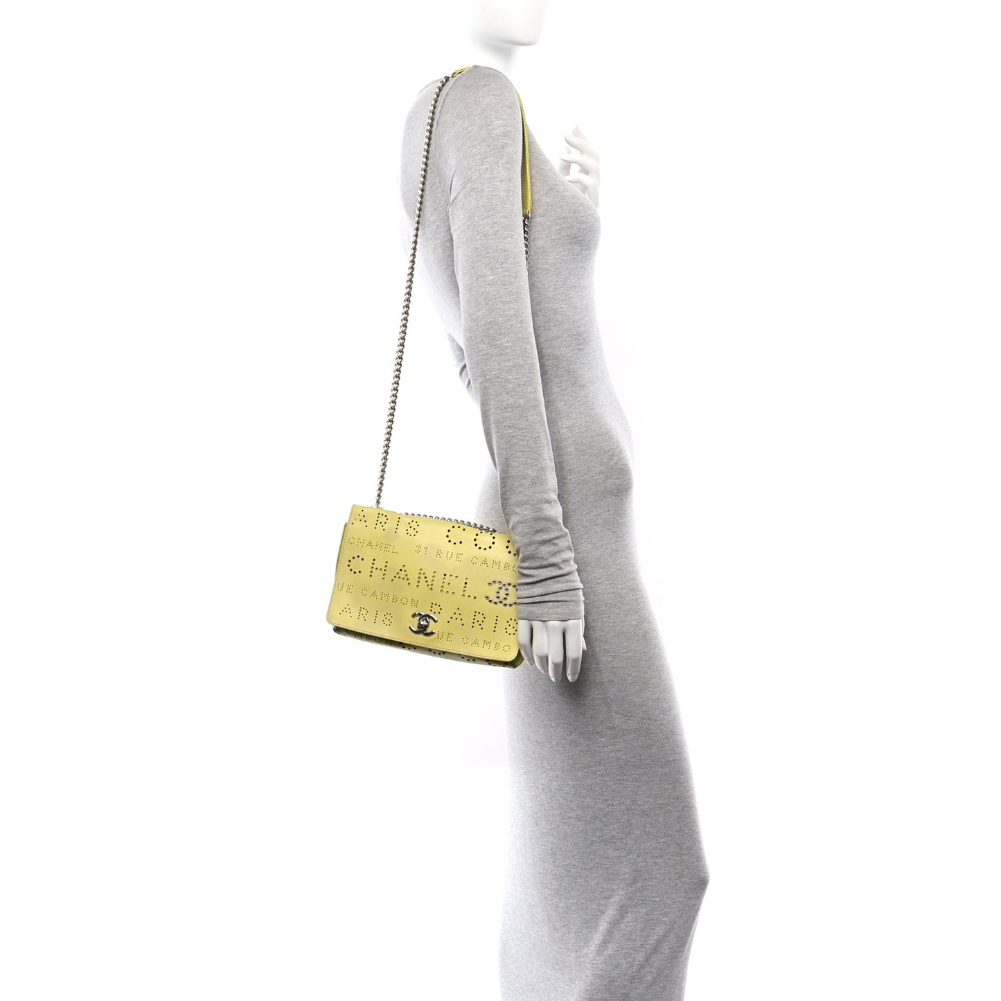 Calfskin Piercing Light Flap Bag  Yellow