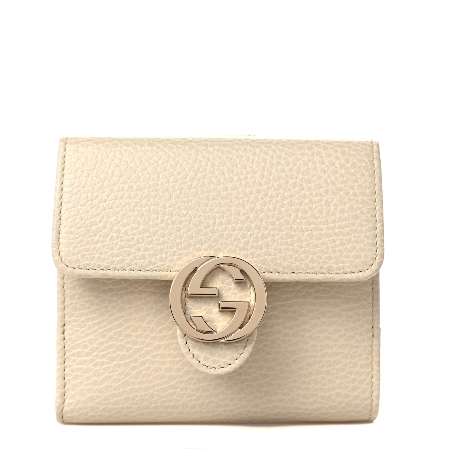 Dollar Calfskin Interlocking G French Wallet Ivoire