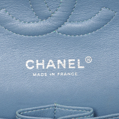 Chanel Patent Calfskin Quilted Medium Double Flap Turquoise 6 of 8