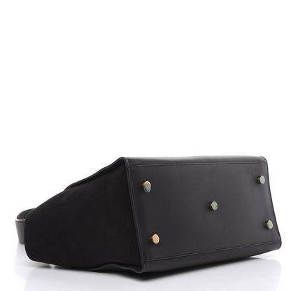 Saint Laurent Calfskin Suede Small Monogram Downtown Cabas Black 4 of 15