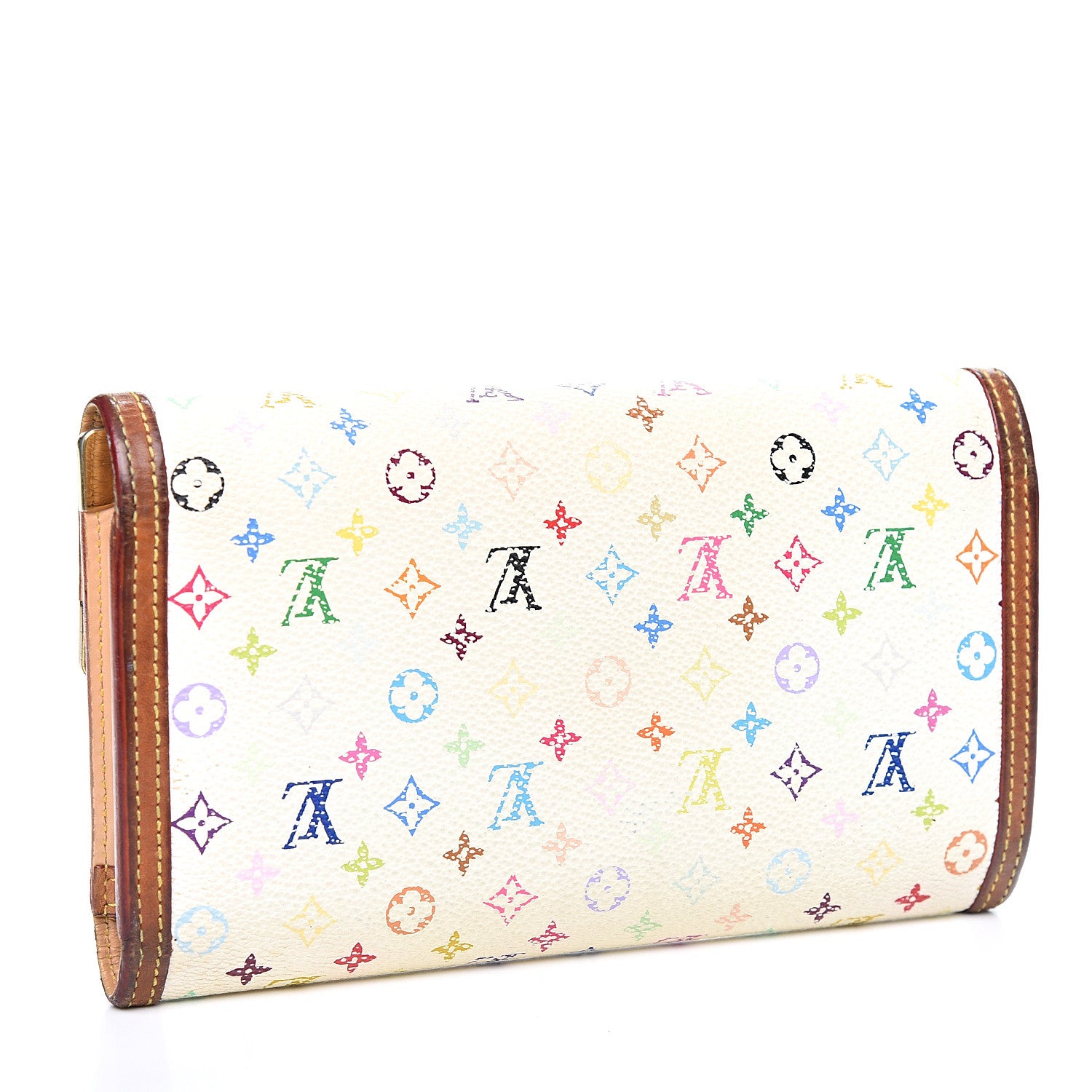 Louis Vuitton Monogram Multicolor Porte Tresor International Wallet White 2 of 6