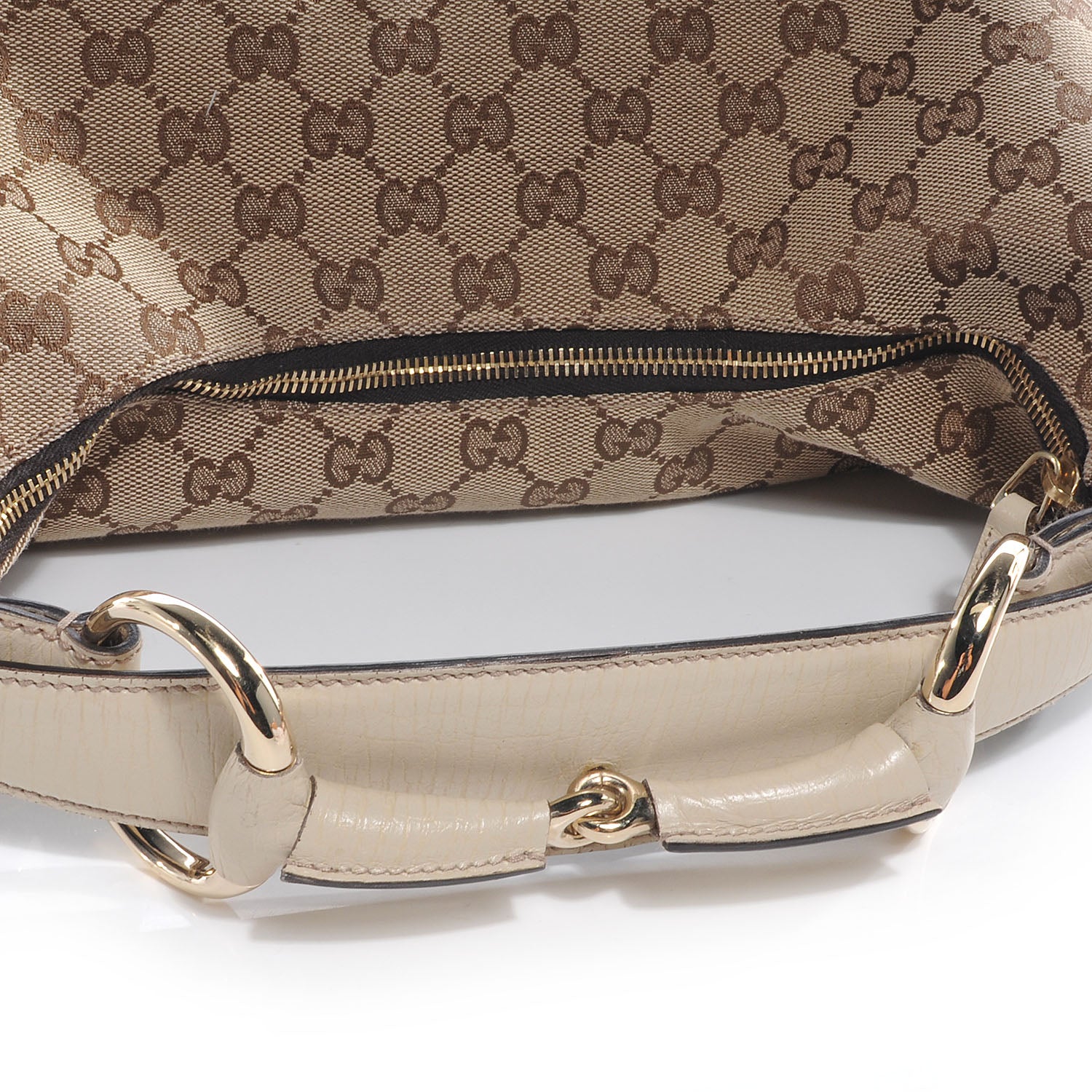 Gucci Monogram Medium Horsebit Chain Hobo Off White 5 of 9