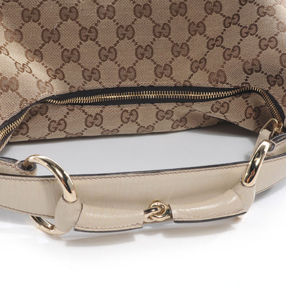 Gucci Monogram Medium Horsebit Chain Hobo Off White 5 of 9