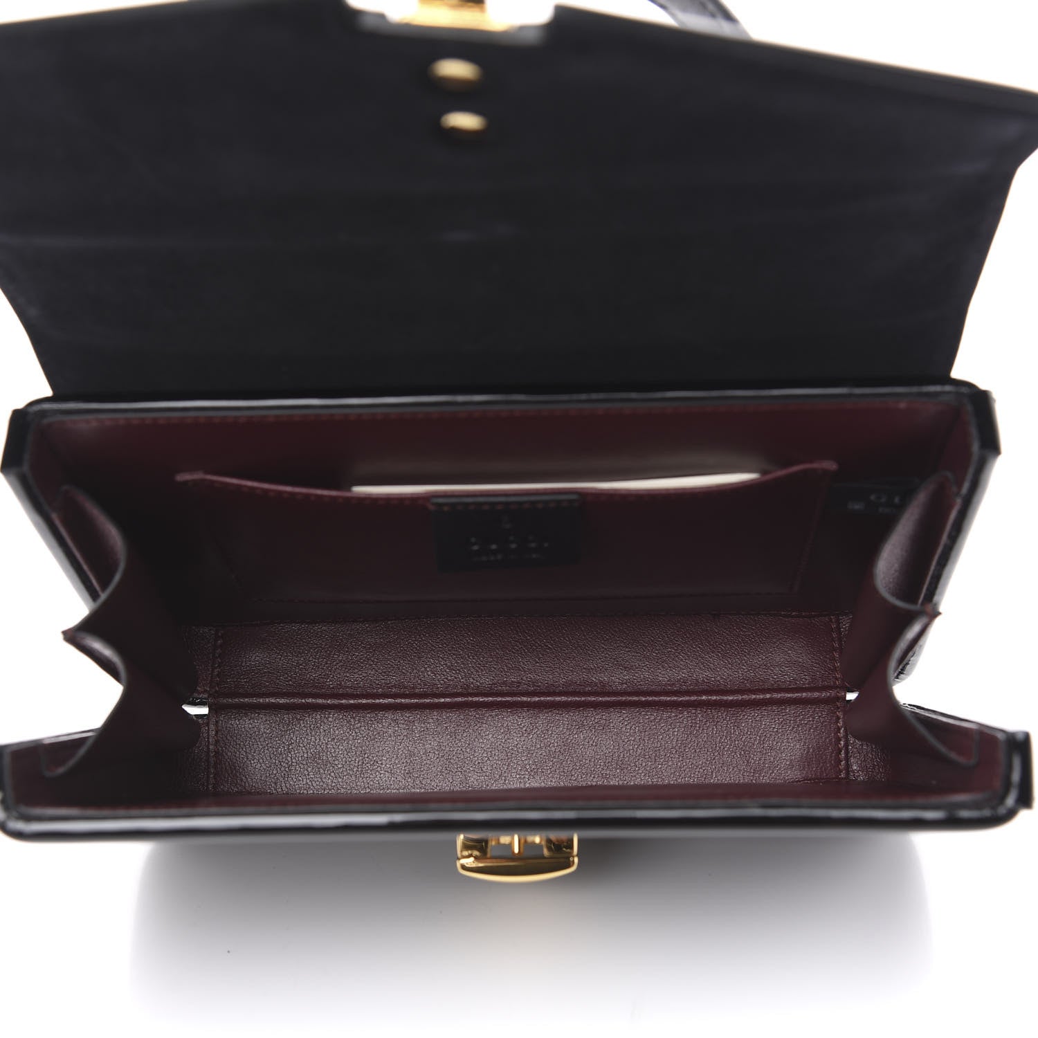 Gucci Mousse Top Patent Mini Sylvie 1969 Top Handle Bag Black 5 of 9