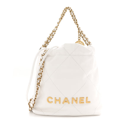 Chanel Shiny Calfskin Quilted Mini Chanel 22 White 1 of 10