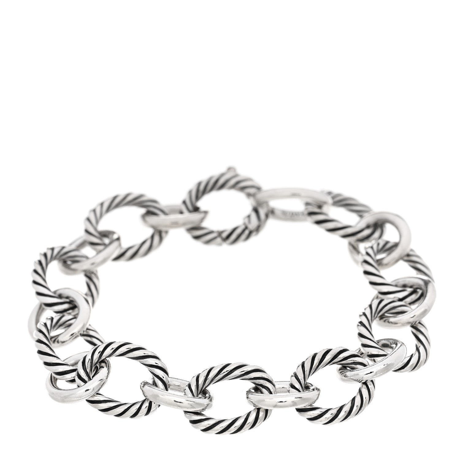 David Yurman Sterling Silver 12mm Large Oval Link Bracelet 1 of 3
