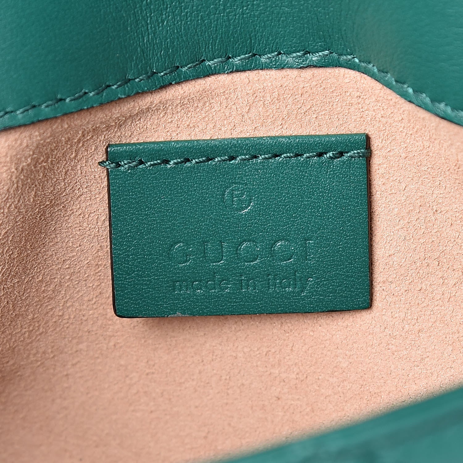 Gucci Calfskin Matelasse Super Mini GG Marmont Shoulder Bag Emerald Green 6 of 9