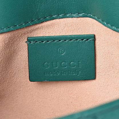 Gucci Calfskin Matelasse Super Mini GG Marmont Shoulder Bag Emerald Green 6 of 9