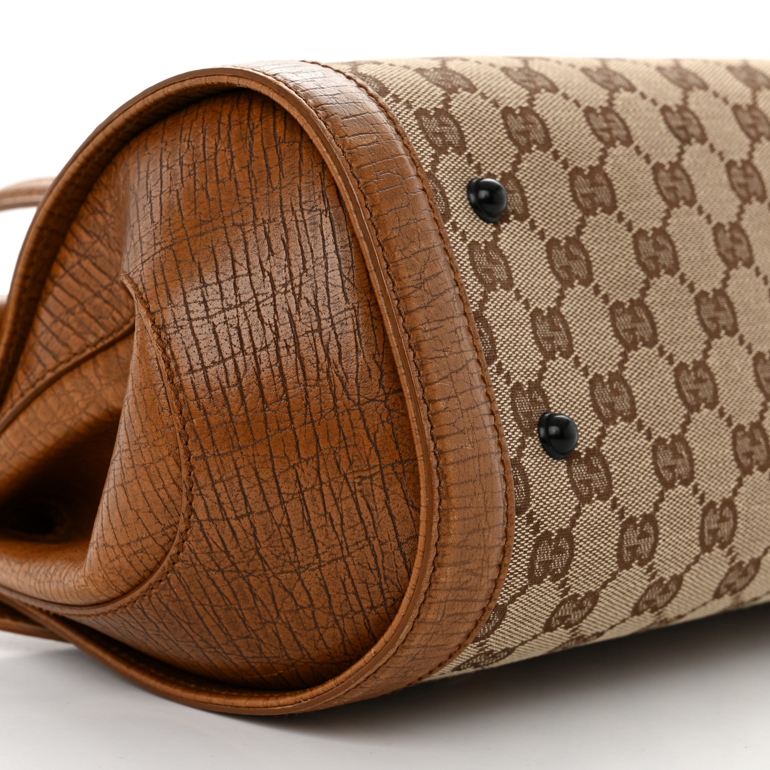 Gucci Monogram Bamboo Bullet Satchel Brown 10 of 12