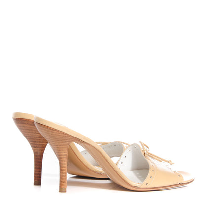 Chanel Lambskin CC Bow Mules 38.5 Beige Clair 4 of 6