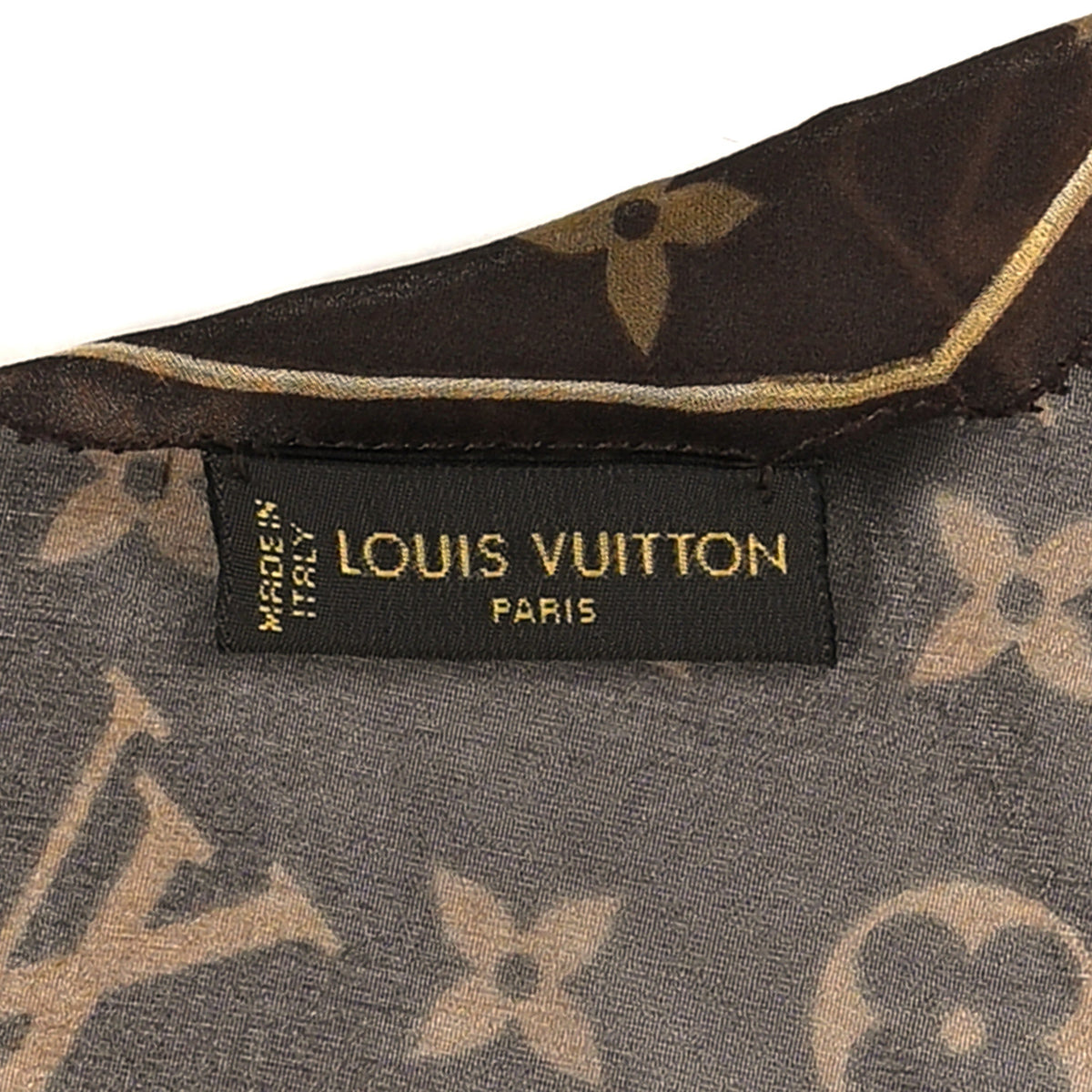 Silk Crepe Leopard Monogram Scarf