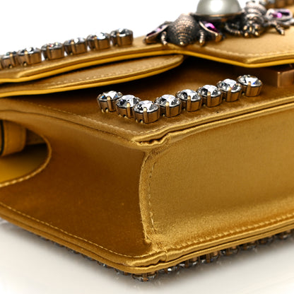 Gucci Satin Crystal Mini Bee Broadway Shoulder Bag Gold 9 of 10
