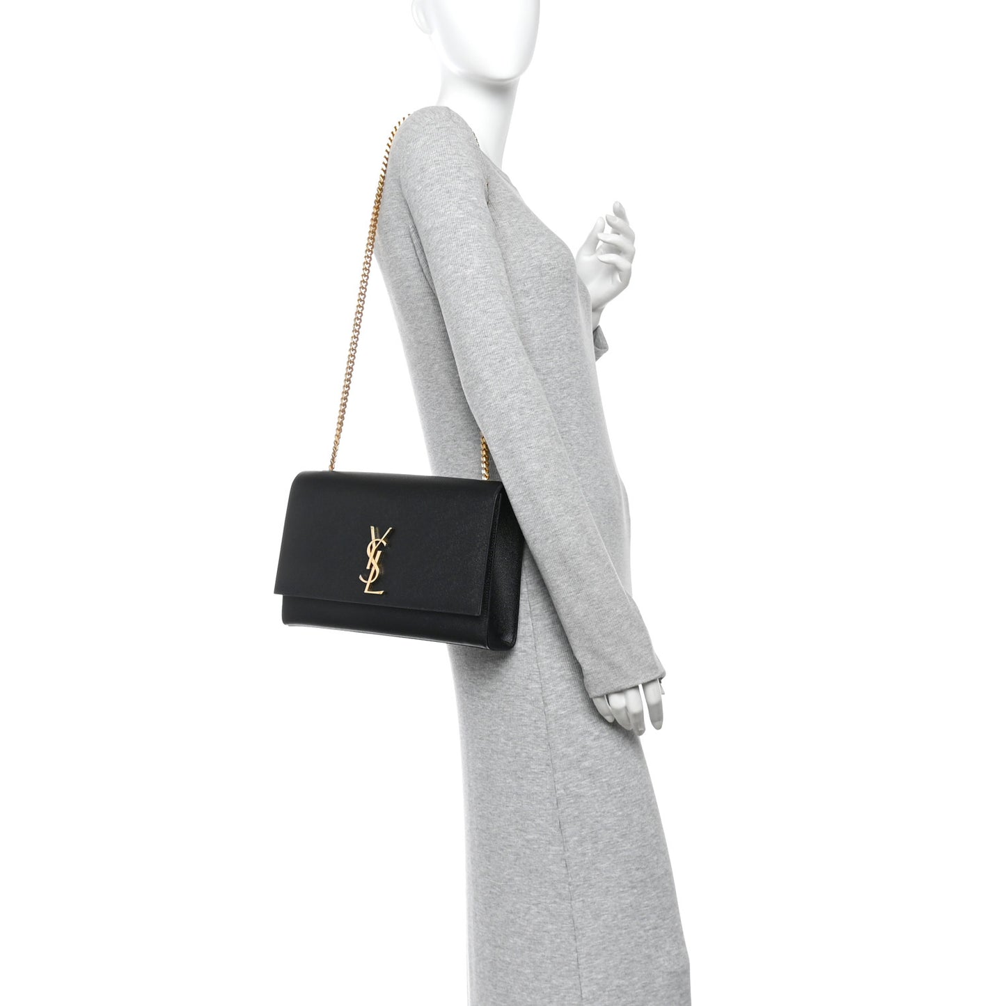 Grain De Poudre Large Classic Monogram Kate Satchel Black