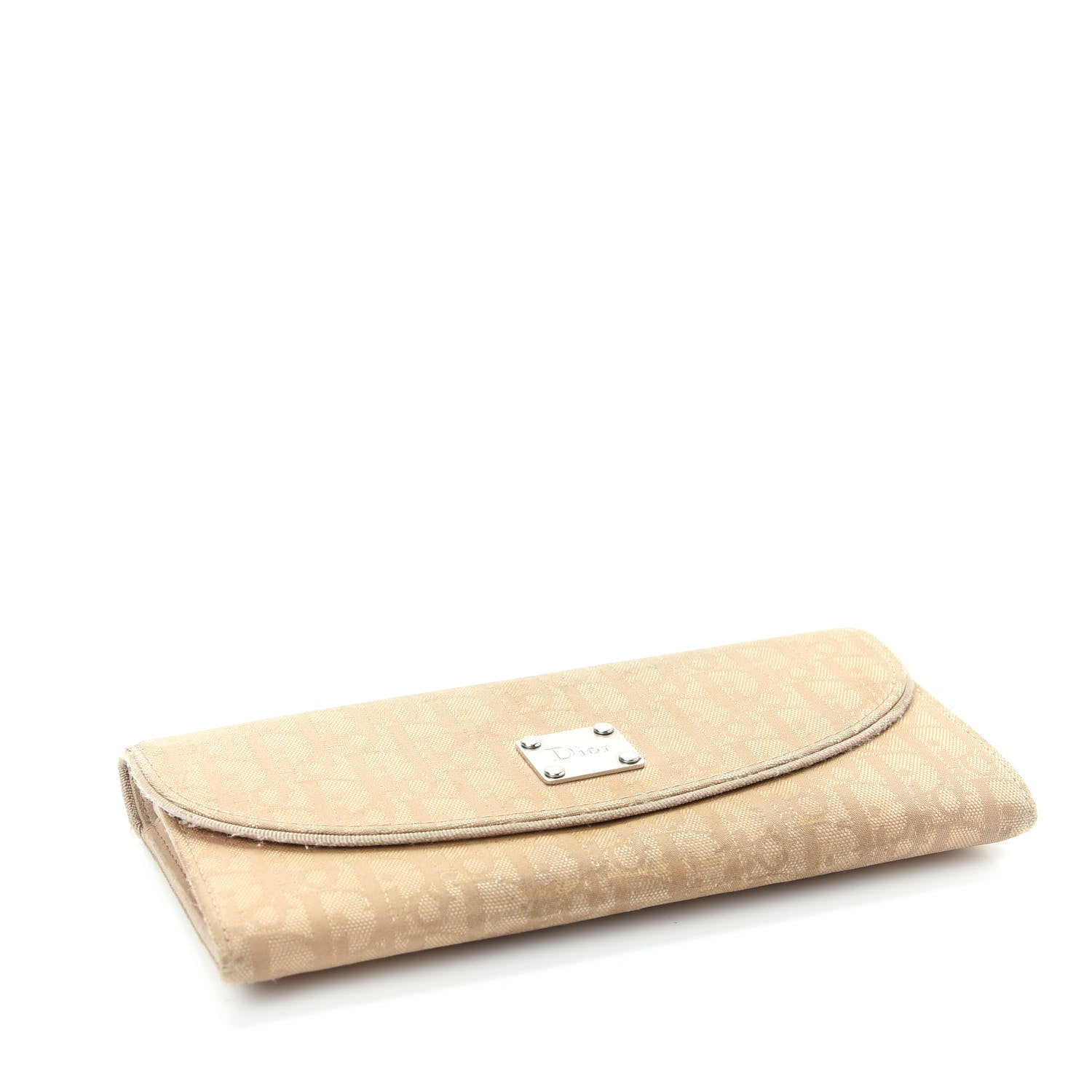 Christian Dior Monogram Flap Wallet Beige 4 of 11